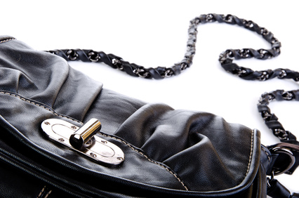Black purse closeup