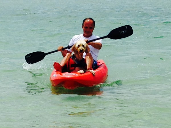 Fred and Dave Taking a Spin in the Kayak